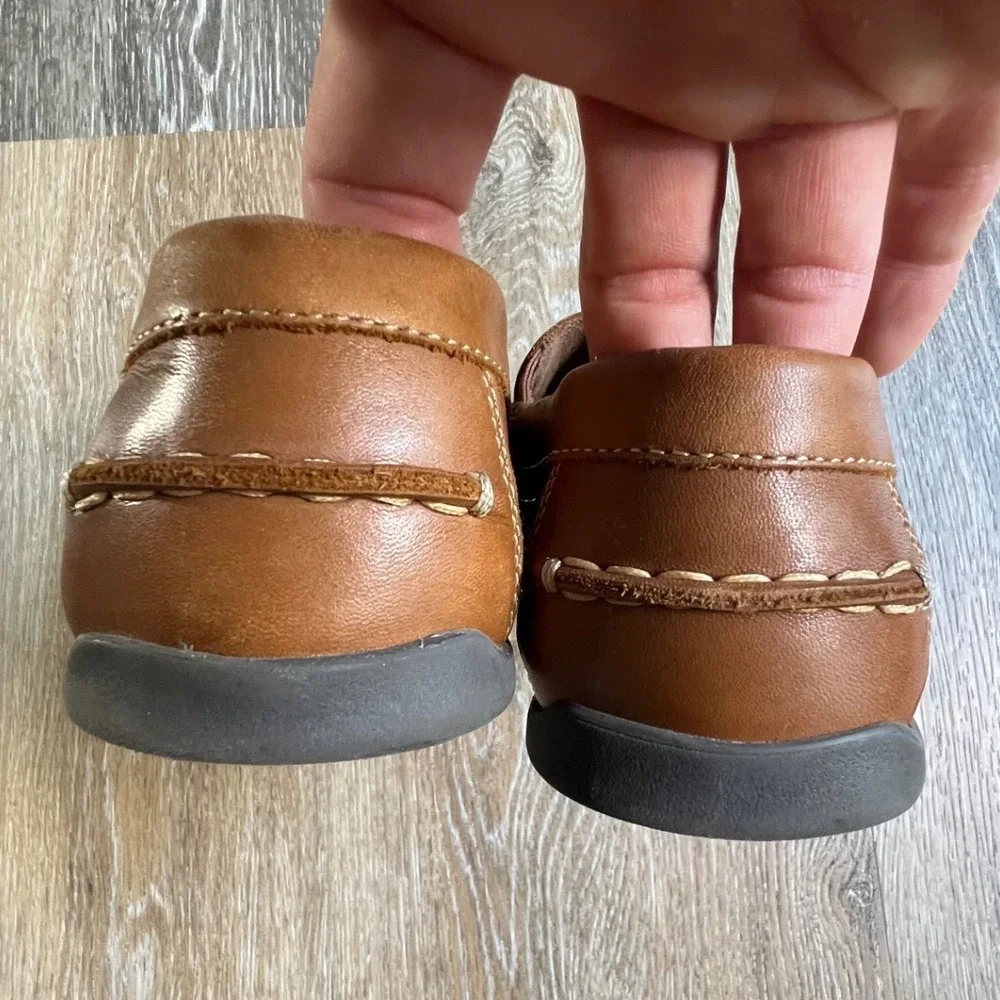 Florsheim Loafers Kids 6W Brown Leather Slip On Memory Foam Driving Mocs 16564